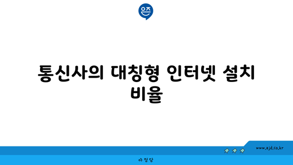 통신사의 대칭형 인터넷 설치 비율