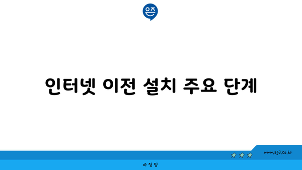 인터넷 이전 설치 주요 단계