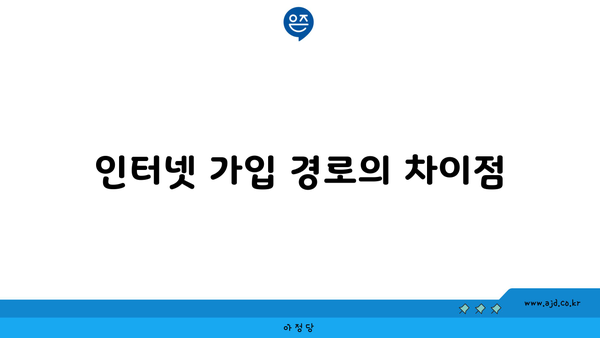 인터넷 가입 경로의 차이점