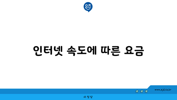 인터넷 속도에 따른 요금