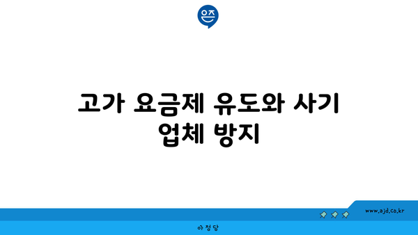 고가 요금제 유도와 사기 업체 방지