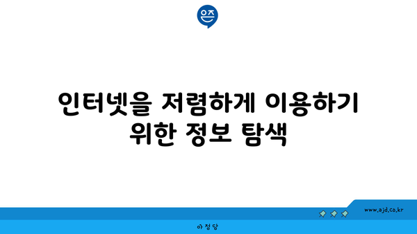 인터넷을 저렴하게 이용하기 위한 정보 탐색