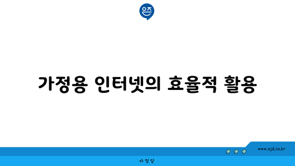 가정용 인터넷의 효율적 활용