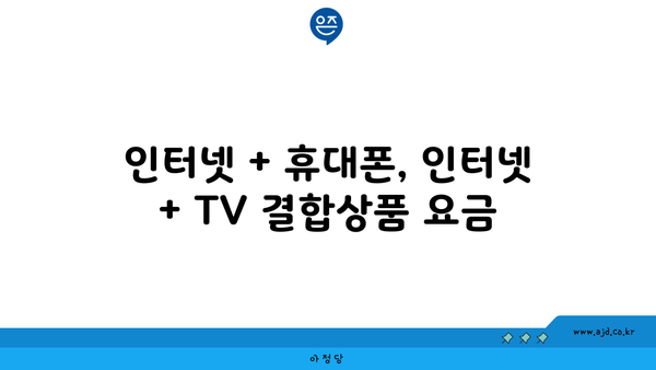 인터넷 + 휴대폰, 인터넷 + TV 결합상품 요금