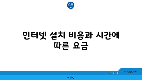 인터넷 설치 비용과 시간에 따른 요금