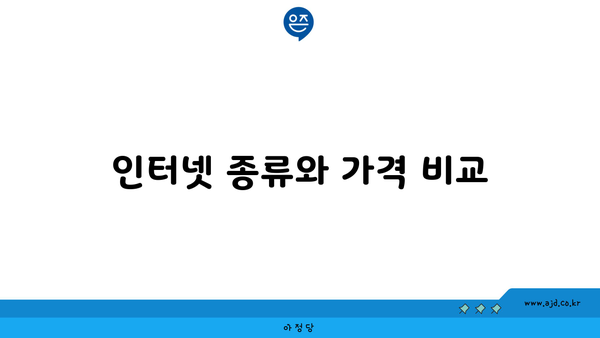 인터넷 종류와 가격 비교